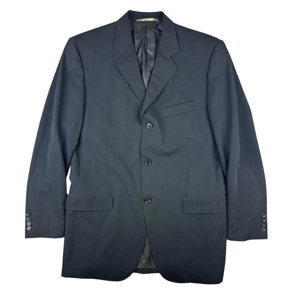 Dolce & Gabbana Virgin Wool Three-Button Blazer Jacket Black Size 52 - 7 EU 42 L